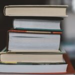 Stack of books representing public education